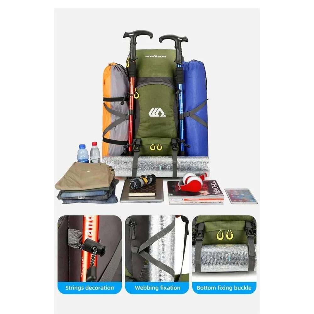 50L Travel Backpack Camping For Men Large Hiking Tourist Rucksack Waterproof Outdoor Sports Climbing Mountaineering Bag