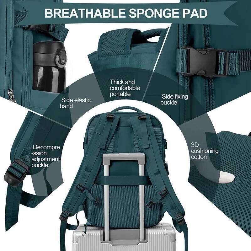 Carry On Backpack,45L Expandable Travel Airplane Approved Weekender Bag,Water Resistant Laptop Backpack For Men Women