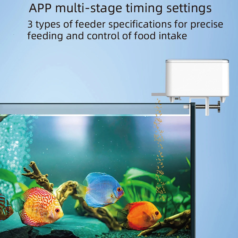 100ML Large Capacity Fish Feeder Mobilephone APP Control WiFi Intelligent Timing Automatic Feeder Aquarium Goldfish Feeder 250613