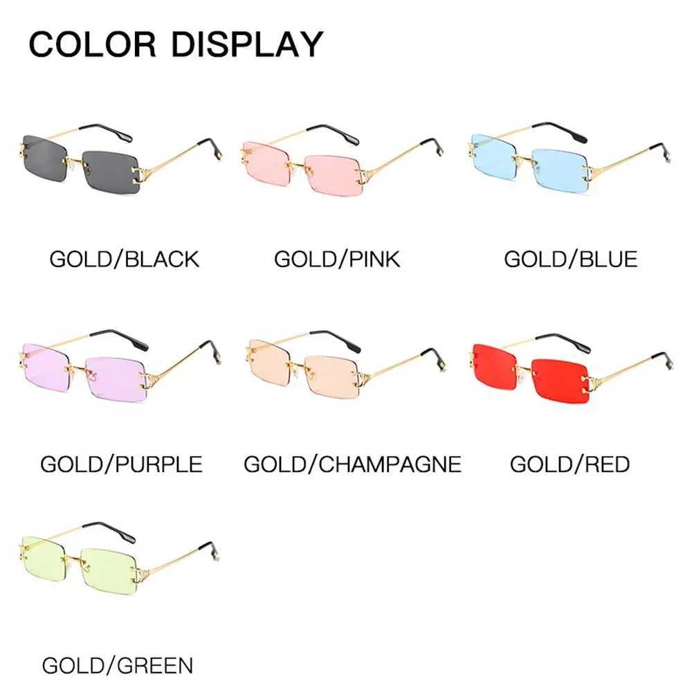 MUSELIFE Narrow Sunglasses Men Rimless Summer 2025 Red Blue Black Rectangular Sun Glasses For Women Small Face Hot Selling Z250614