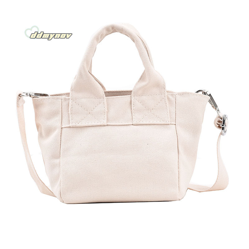 Korean Style Canvas for Women 2023 New Trendy Fashion Versatile Tote Handbag Crossbody Bag Solid Color Small Backpack ddmynov