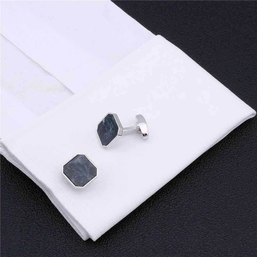 HAWSON Classic Mens Cufflinks Square Vintage Shell Pearl 2 Buttons French Shirts Cuff Links Fashion Jewelry for WeddingXJ250614