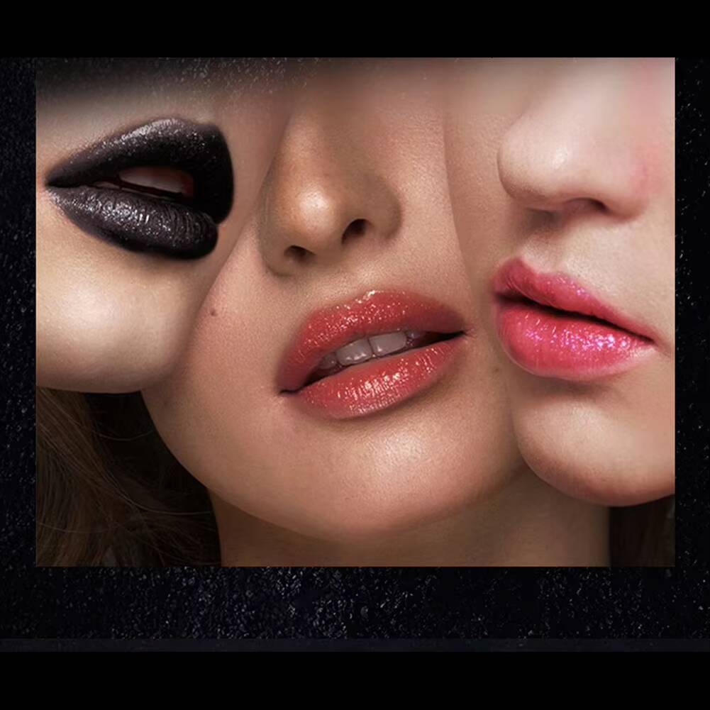 7Colors Glitter Waterproof Long Lasting Diamond Pearlescent Metallic Lipstick Black Lipgloss Women Lips Makeup Cosmetic happy