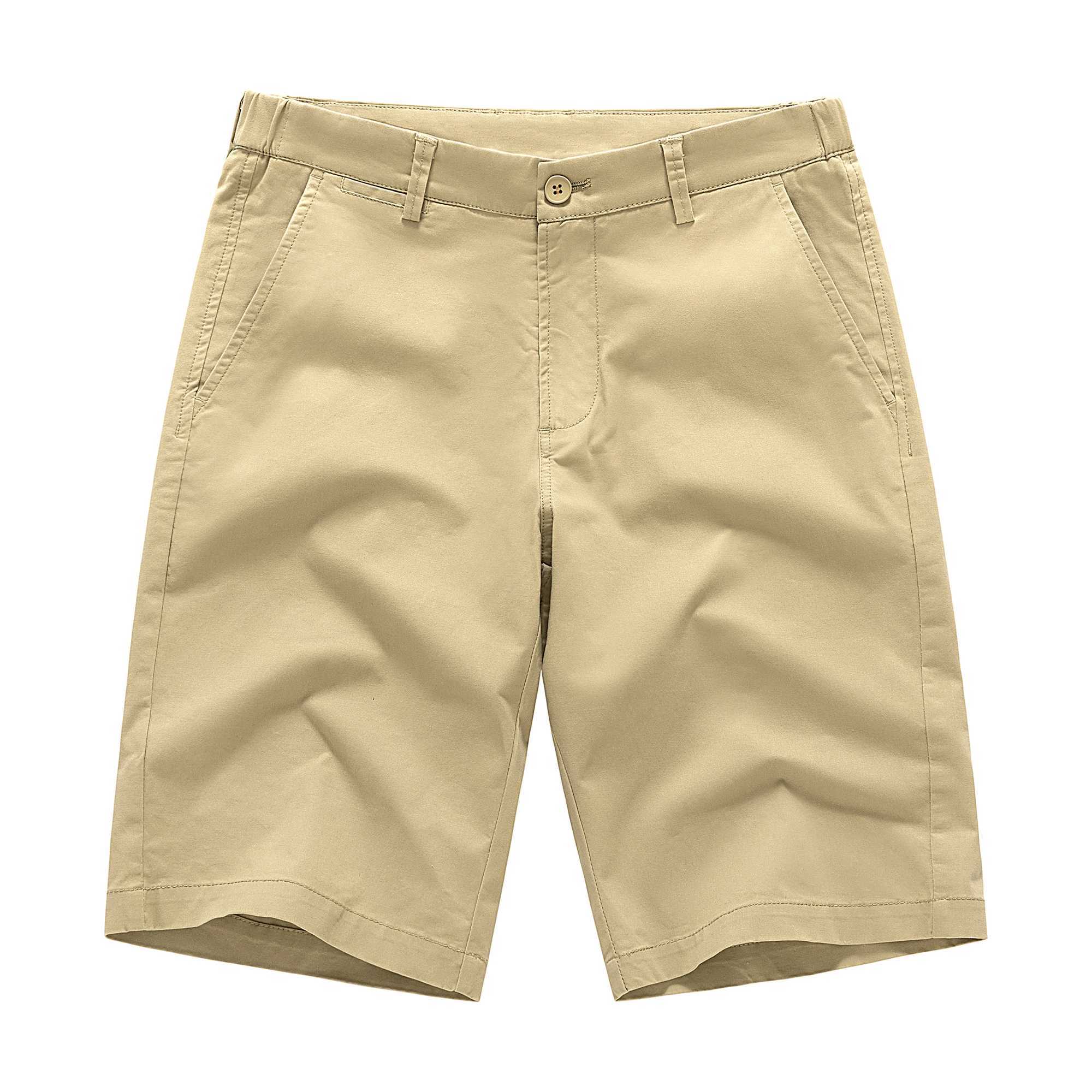 2025 New Mens Cotton Casual Shorts Summer Business Casual Knee Pants Classic Khaki Outdoor Casual Sports Beach PantsW250614