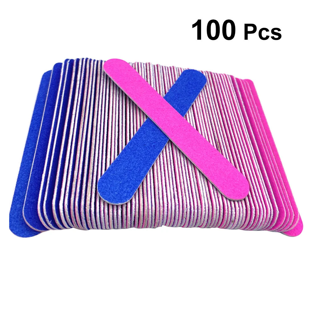 100pcs 8cm Double Sided Nail Files Women Nail File Creative Nail Grinding Tool 250605