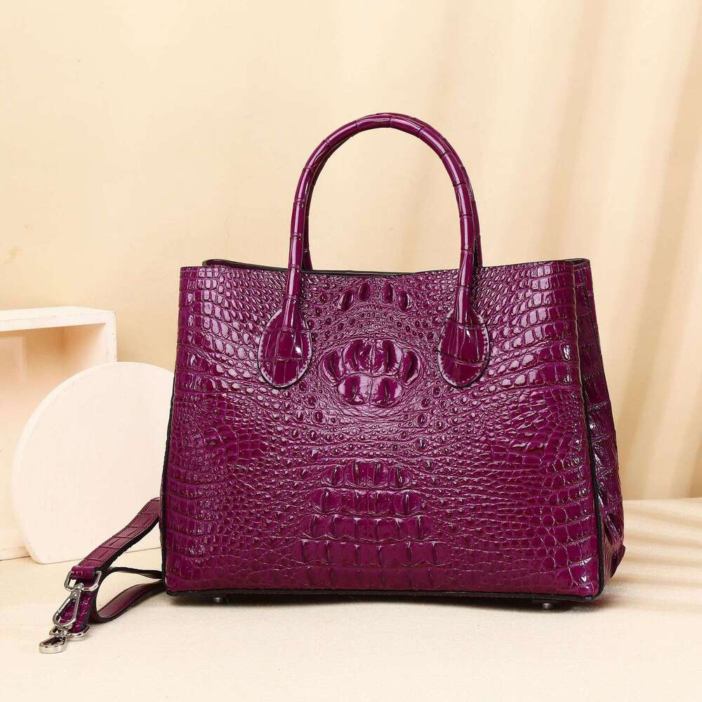 Bone Crocodile Garden Pattern Handbag Single Shoulder Crossbody Women's Classic High-end Noblewoman Bag