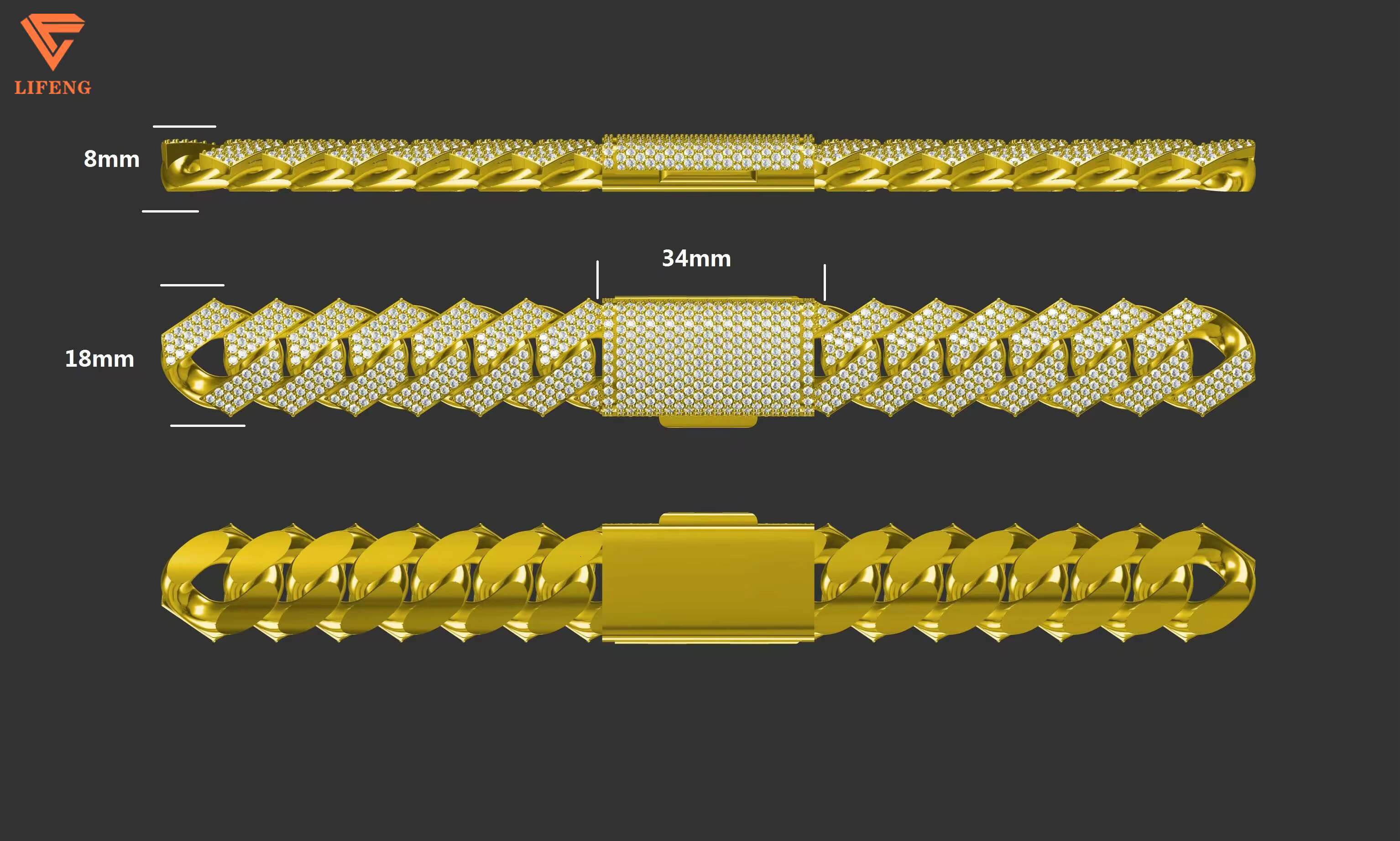 High Quality 18mm Moissanite Necklace for Men VVS White Gold Plated Miami Cuban Link Chain Hip-hop Style