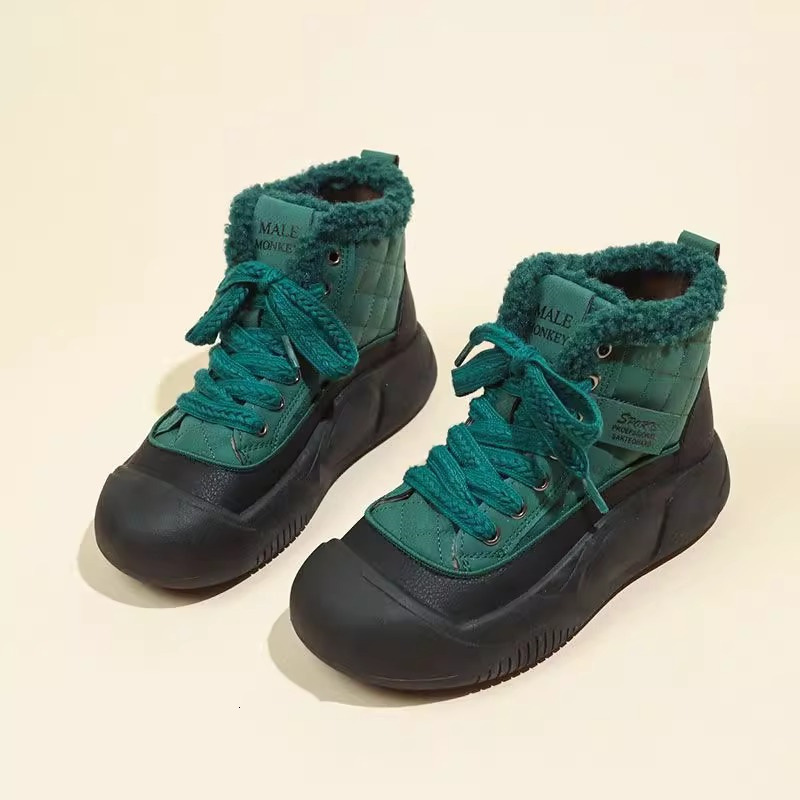 Ddmysports Women S Winter Snow Boots Fleece Lined Thickened Warm Thick Soled Height Increasing Sports Dad Shoes Cotton For Outdoor Shoes