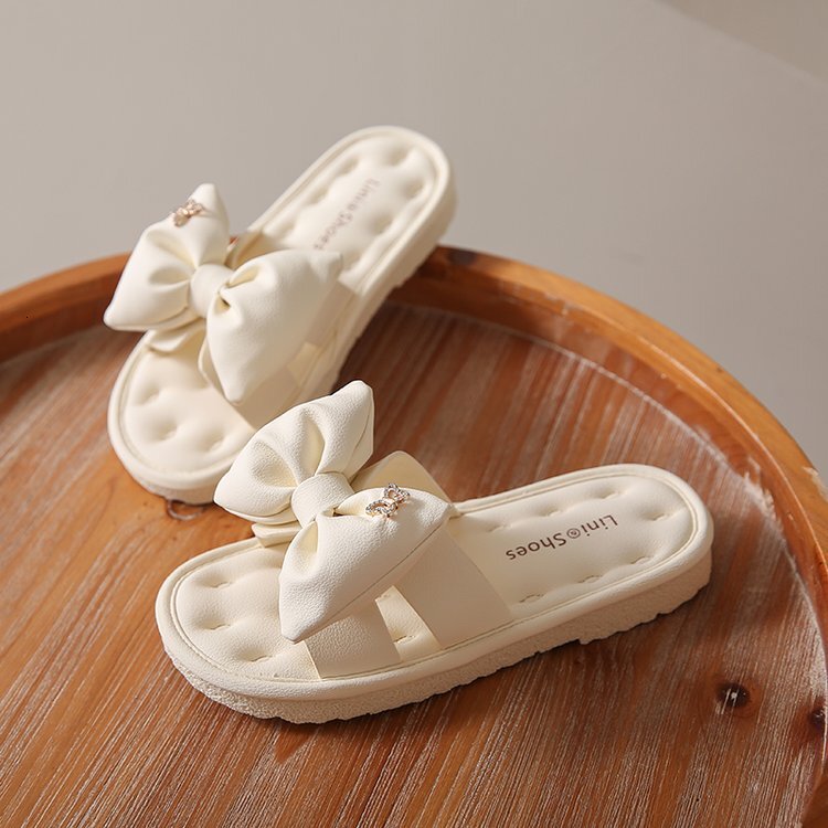 Ddmysports Bowknot One Strap Sandals Outdoor Wear New Summer Flat Non Slip Beach Shoes High End Cool Slippers For Women Outdoor Shoes