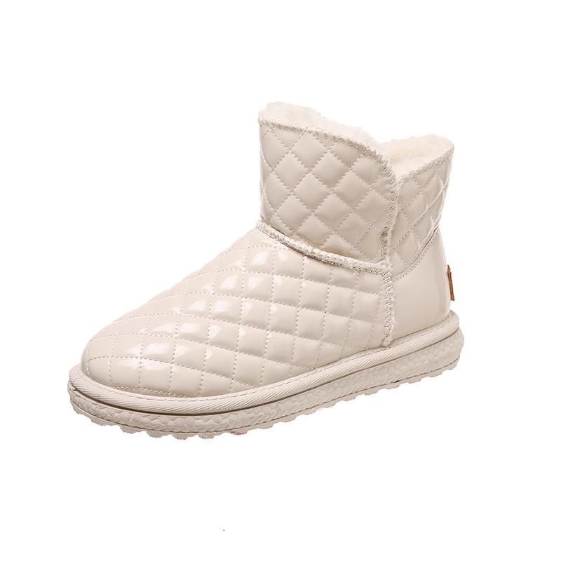 Ddmysports Fleece Lined Snow Boots For Women Thick Soled Outdoor Wear Winter New Style Sheepskin Short Thickened Non Slip Cotton Shoes Outdoor Shoes