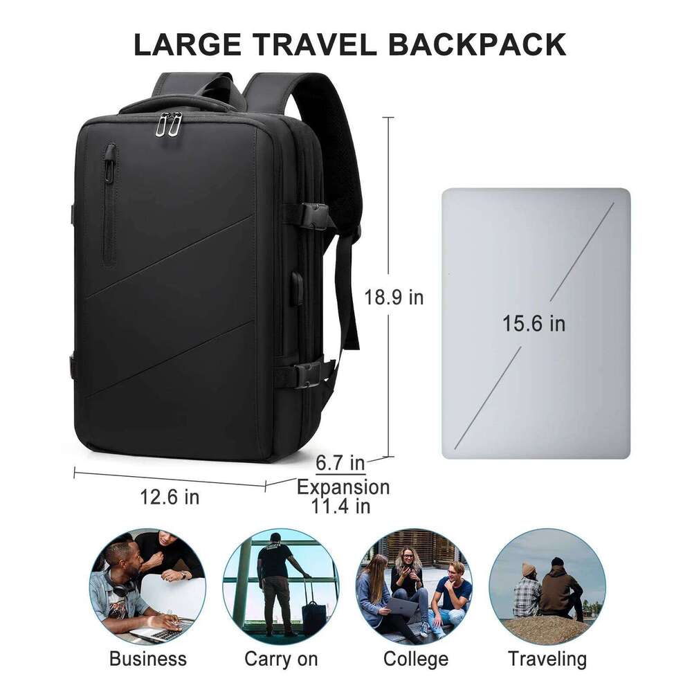 Extra Large 40L Travel For Men Extenable Airplane Cabin Carry On Backpack Waterproof Business Work Laptop Bag