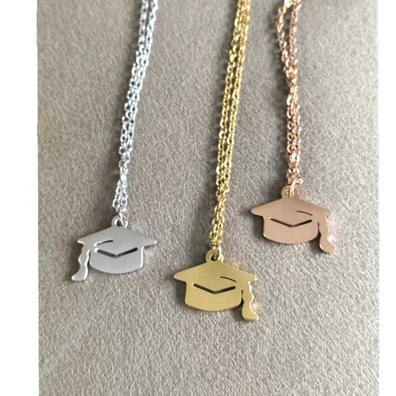 10pcs lot Stainless Steel Geometry Graduation Hat Pendant Necklaces for Women Jewelry Graduation Season Commemorative Gift Z250614