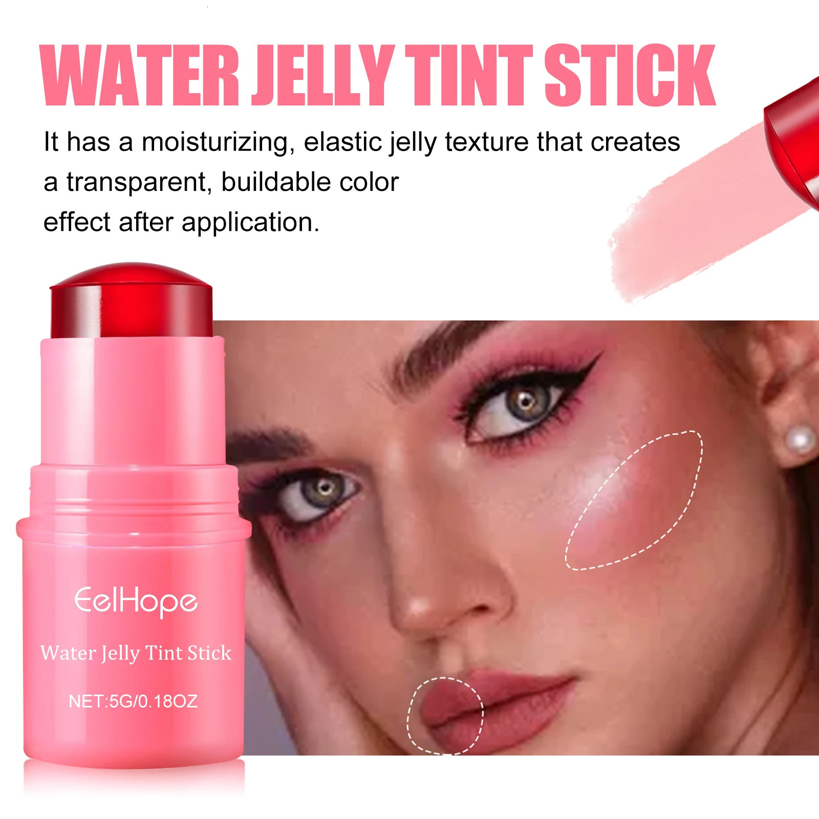 Milk Jelly Powder Blusher d Blusher Stick Long Lasting Brighten Matte Facial Contour Rouge Makeup Lip Tint 250614