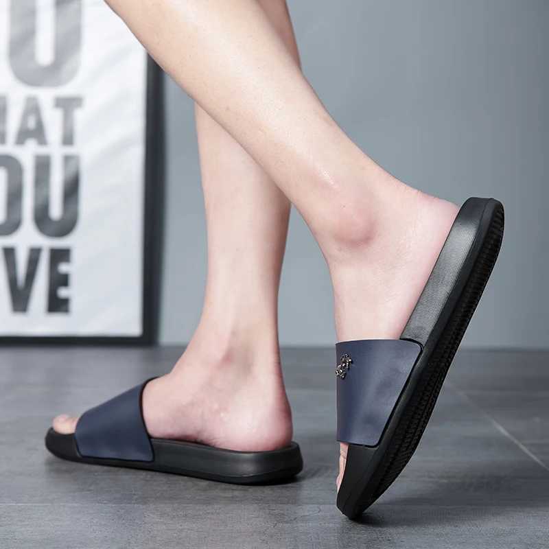 Mens Slide Sandals Soft Comfortable Non-Slip Slippers Indoor Outdoor Bathroom Beach Shoes Quick-Dry EVA Platform Lightweight Z250614