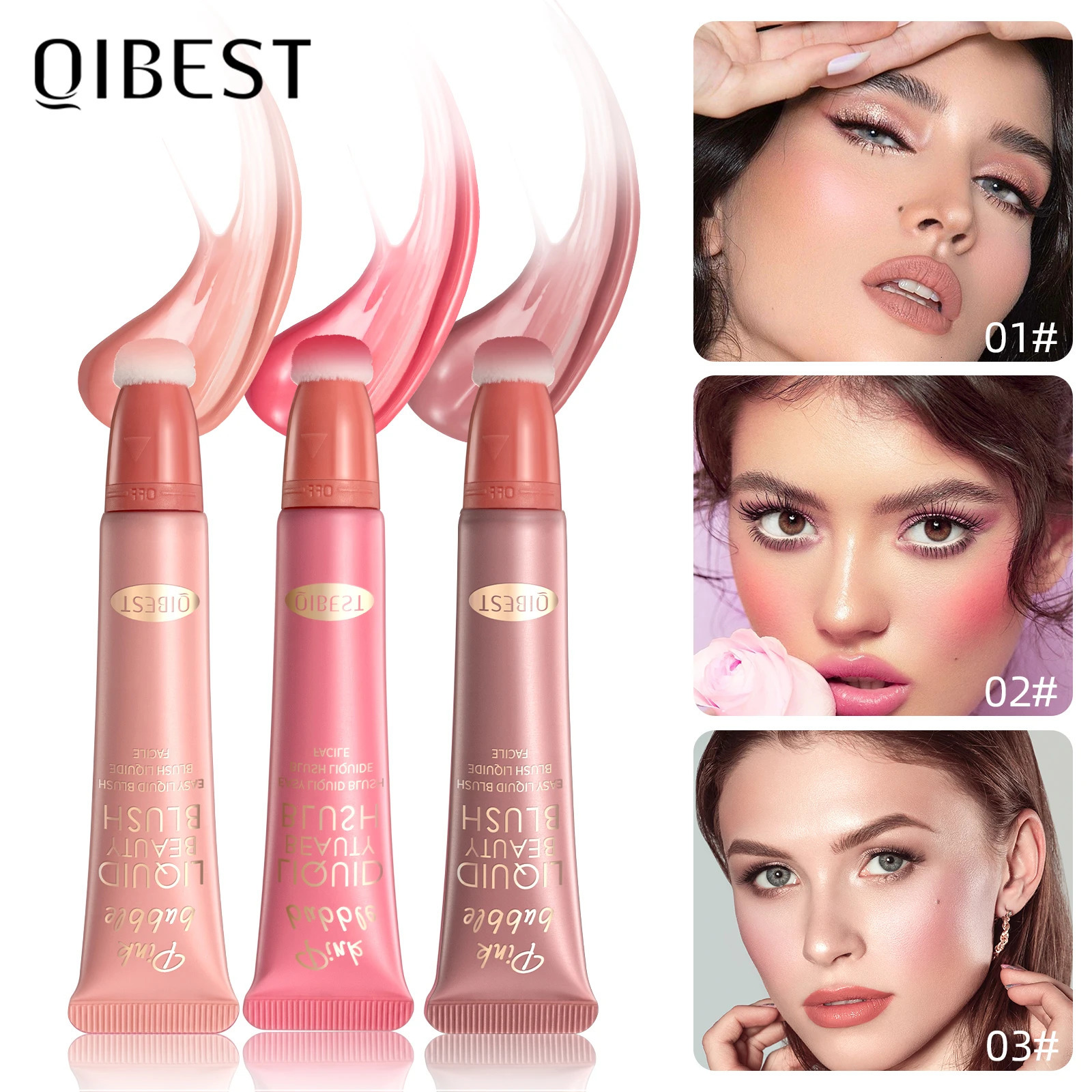 Liquid Blush Contour Wand with Cushion Applicator Velvet Matte Blusher Face Pigment Lasting Cream Cheek Tint Peach Blush Makeup 250614