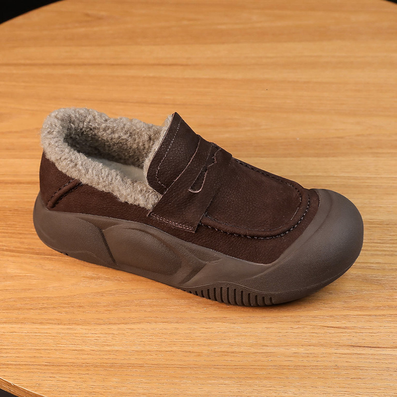 Ddmysports Bean Winter Plush Lined Cold Proof Melard Low Top Cotton For Women New Soft Sole Versatile Casual Shoes Fashion Outdoor Shoes