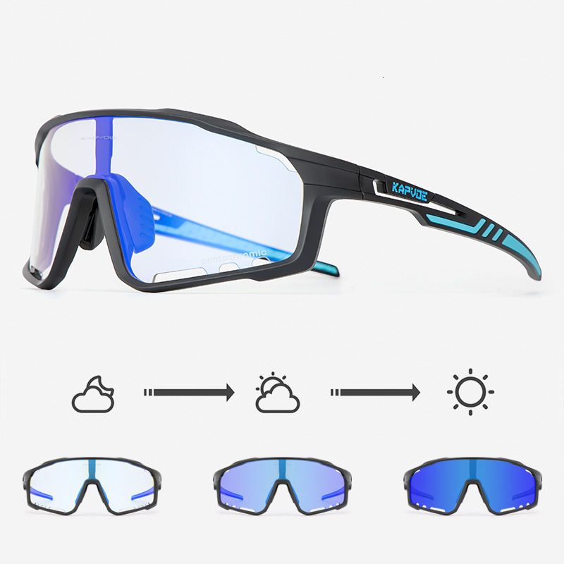 Kapvoy color changing cycling glasses outdoor myopia mens and womens mountain bikes windproof glasses cycling equipment 240416