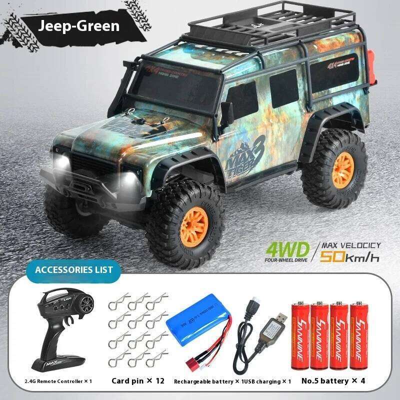 1:10 Full Huangbo Scale Four-Wheel Drive Big Foot Off-Road Climbing Rc Remote Control Car Model Toy