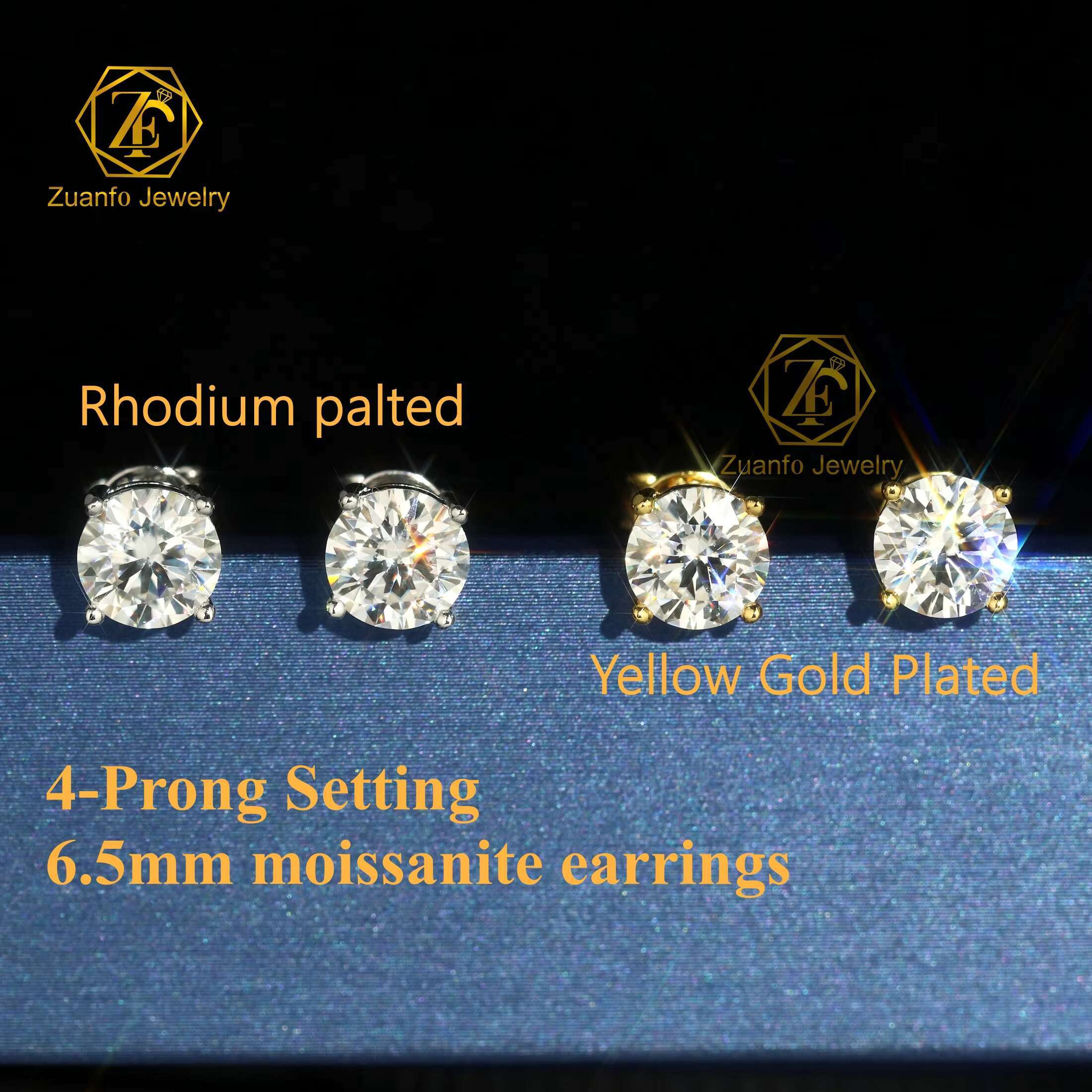 2025 Newest S925 Sterling Silver Stud Earring Classic 4 Claws VVS Moissanite Diamond Wholesale Price Screw Back Earrings