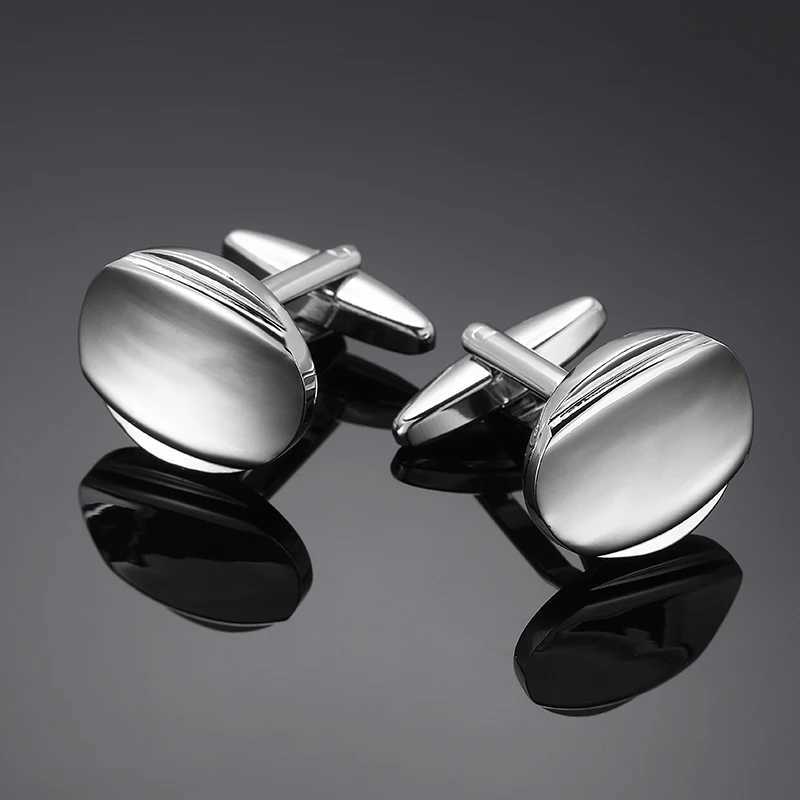 Mens French shirt cufflinks copper material oval cufflinks fashion brand clothing accessories wholesale XJ250614