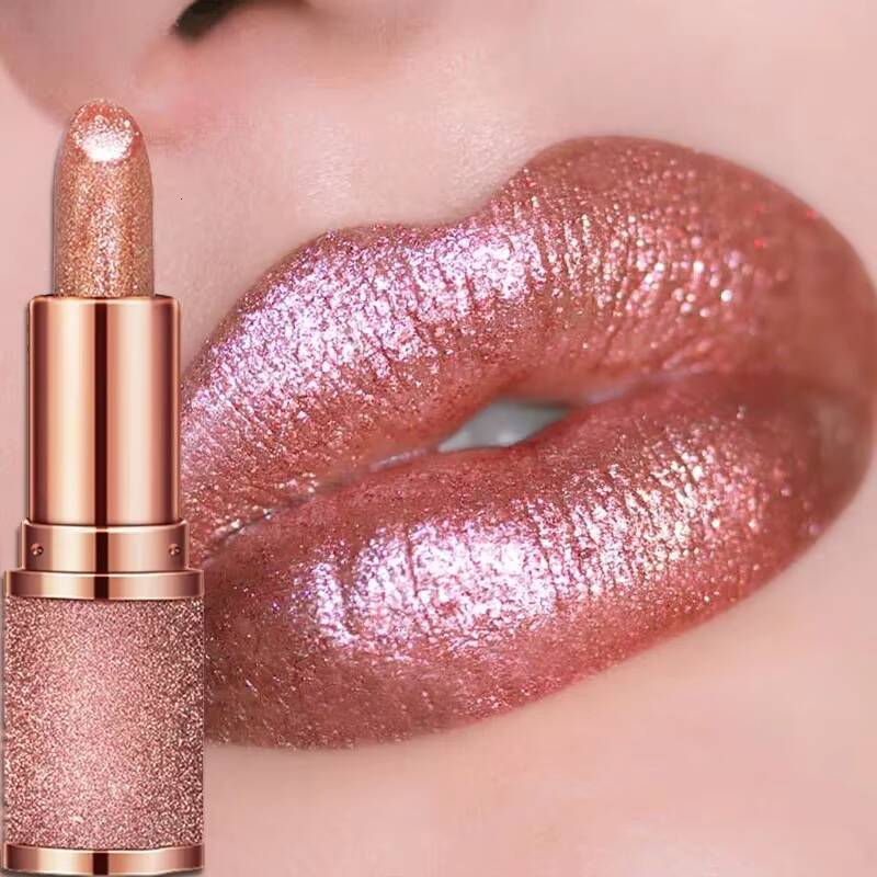 Temperature Color Changing Glitter Lipstick Waterproof Long Lasting Moisturizing Velvet Matte Lip Tint Red Pink Sexy Lips Makeup happy