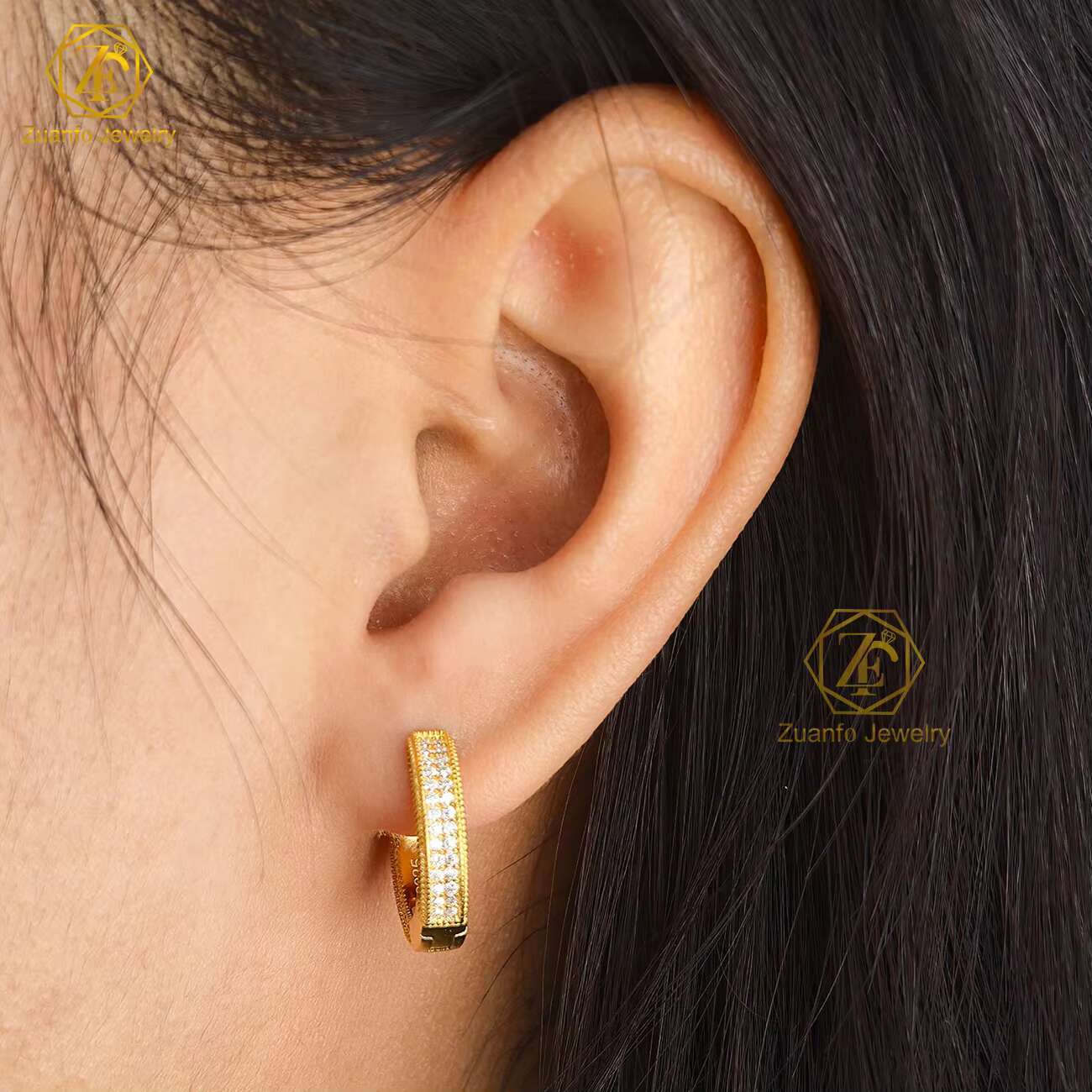 RTS New Arrivals 925 Sterling Silver 18k Gold Hoops Diamond Moissanite Earrings Women Hoop Earrings for Parties