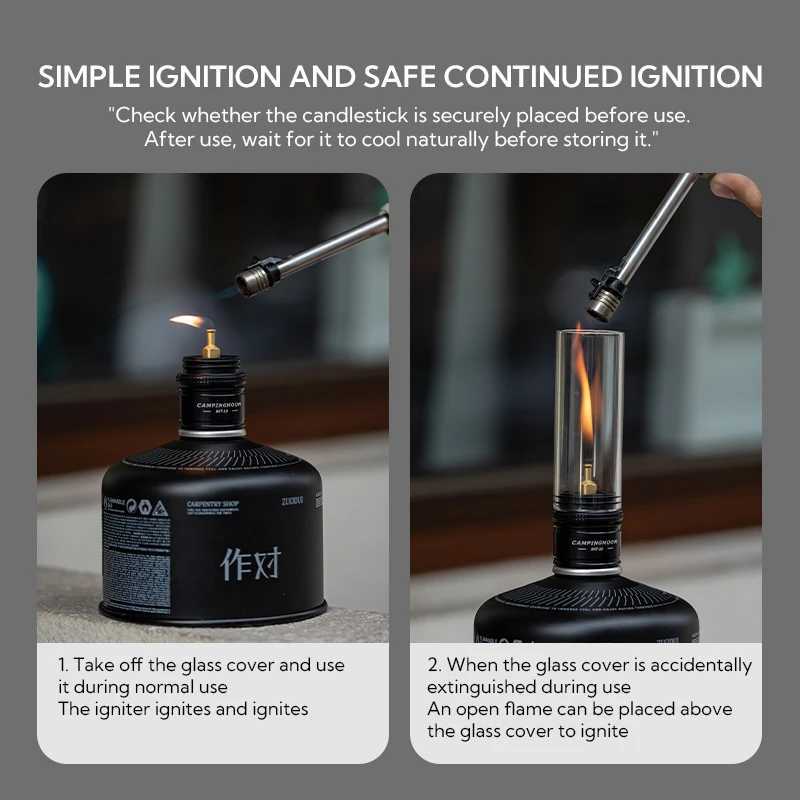 CAMPINGMOON Atmosphere Candle Light Set Equipped with Inflatable Aluminum Can Outdoor Camping and Barbecue Atmosphere Light W250613