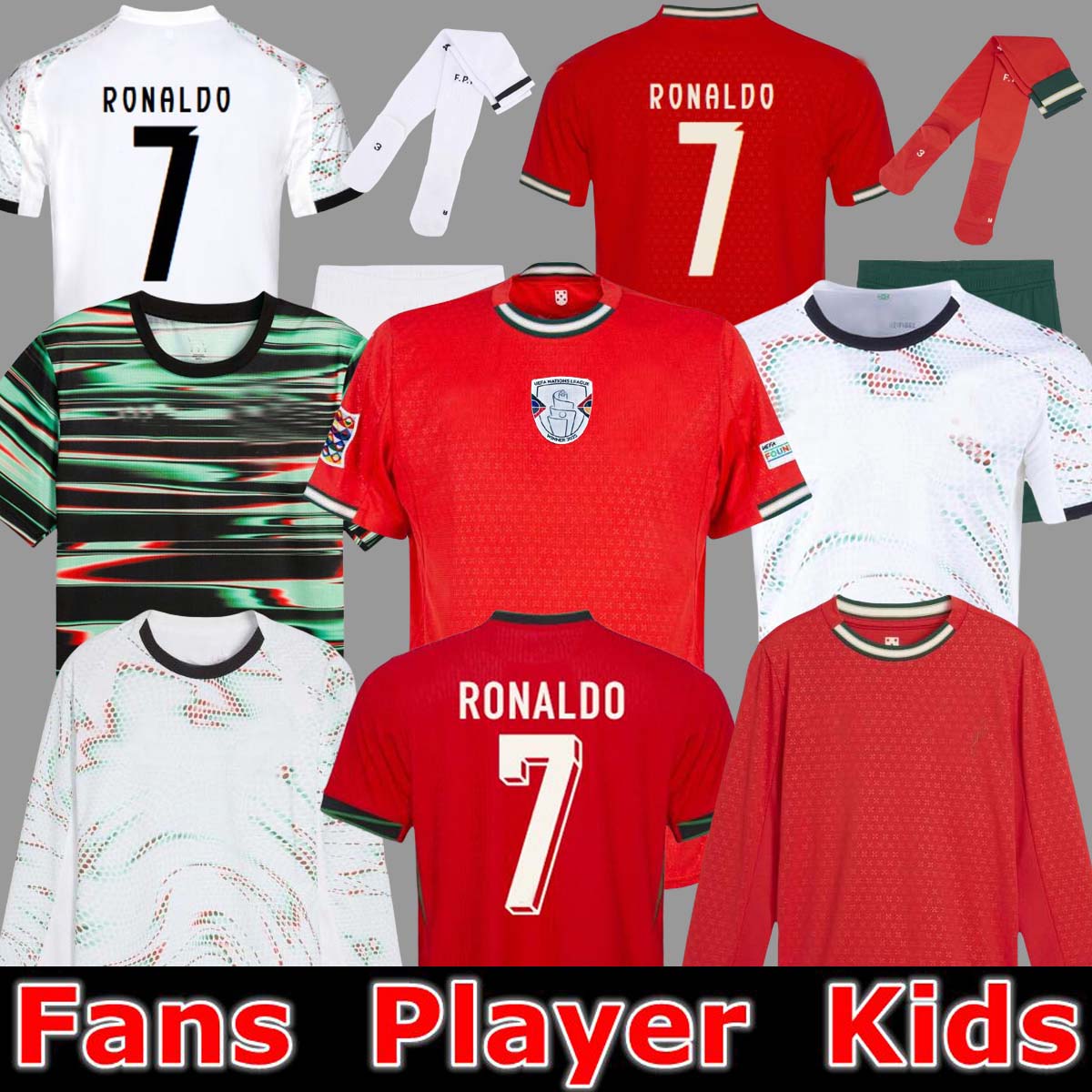 2025 Ronaldo JOAO FELIX Portugal soccer jerseys 2025 RUBEN NEVES Portuguese football shirt BERNARDO BRUNO FERNANDES camisa de futebol men women kits kids equipment