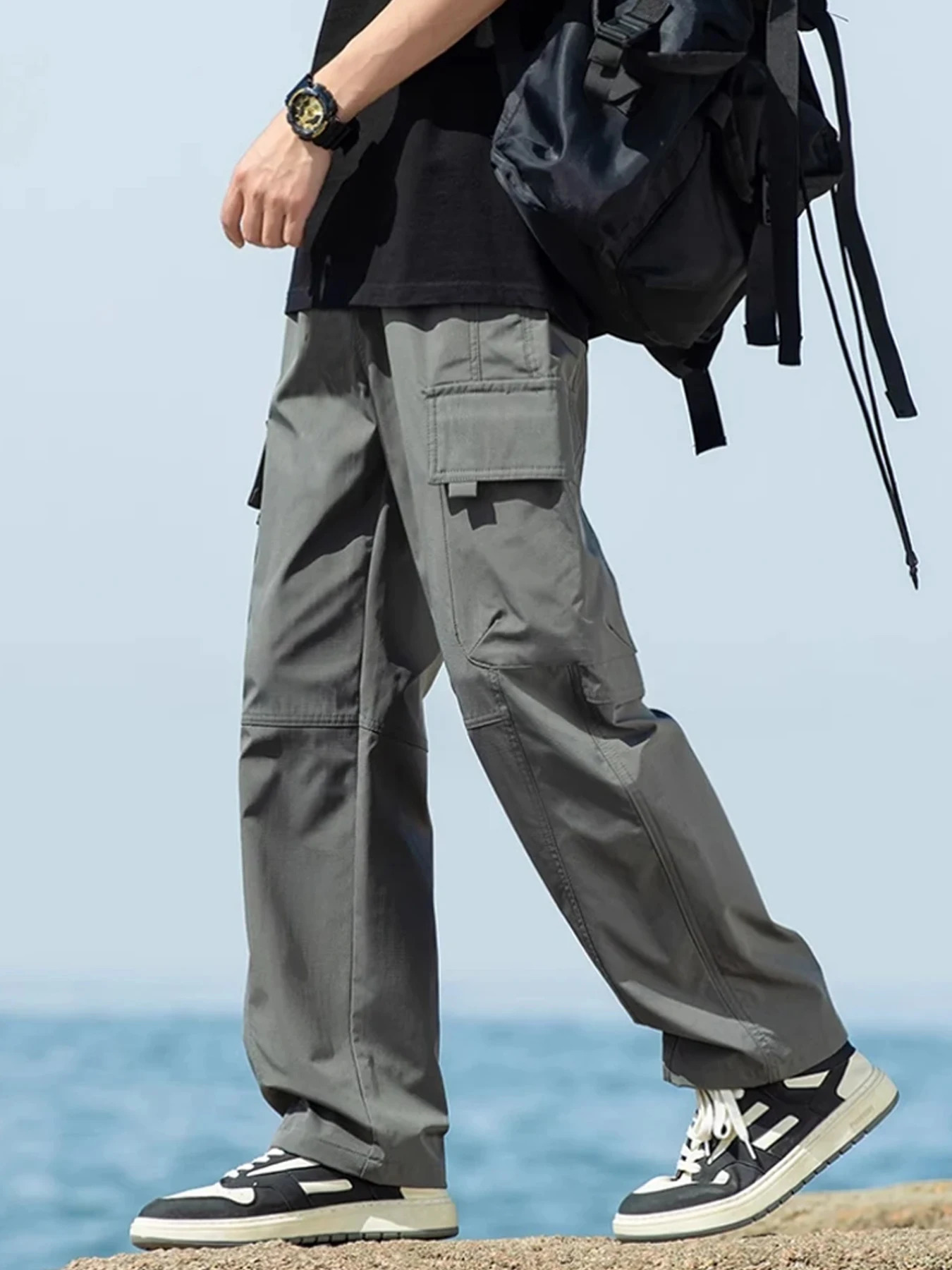 Cargo Parachute Pants Spring Autumn Men Y2k Hip Hop Wide Leg Joggers Baggy Fashion Casual Sweatpants 250614