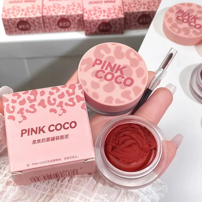 Canned Lip Mud Lip Glaze Lipstick r Velvet Matte Mousse Solid Lip Gloss Tint Lasting Makeup Korean Cosmetic with Brush 250614