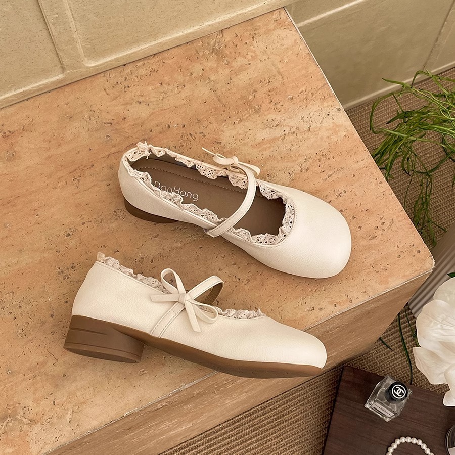 Ddmysports New French Style Low Heel Mary Jane Shallow Mouth Single Shoes For Women Evening Lolita Loafers Outdoor Shoes