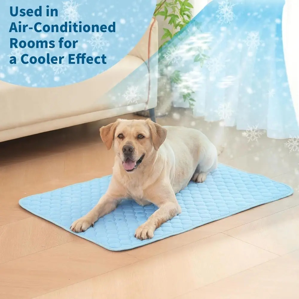 5 sizes Cool Ice Silk Moisture-proof Mattress Cushion Pet Cooling Mat Dog Cat Sleeping Pad Summer Small Animal Cold Bed 250614