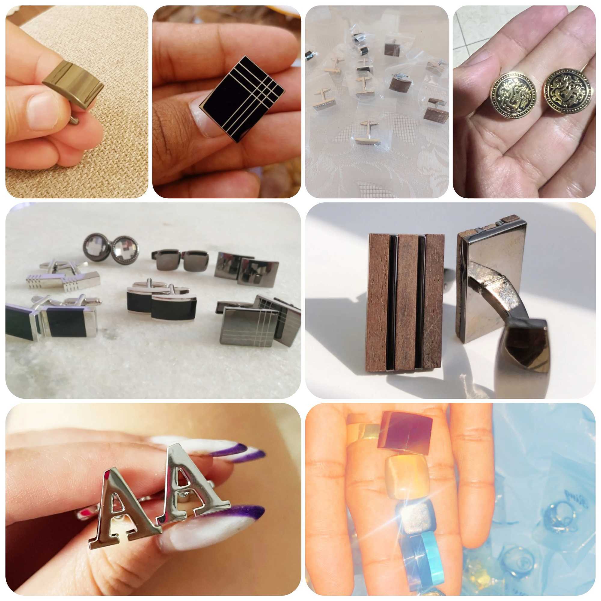 High Quality Copper Geometric Wooden Cufflinks for Men Wedding Birthday Daily Cuff Buttons Fashion Male Jewelry Gifts XJ250614