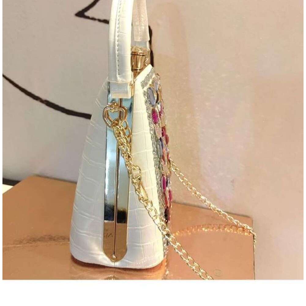 High-Quality Clip New Style Diamond-Studded Women's Shoulder Versatile Cute Fashionable Exquisite Lady Small Bag