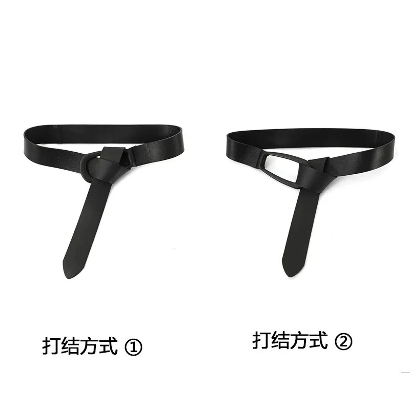 Fashion Womens Wide Belt Genuine Leather Knotted Belts Decoration Dress Solid Color Waistband Overcoat Skirt Waist Belt 250610