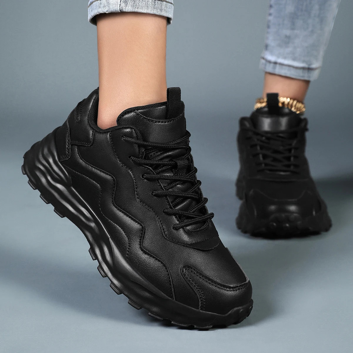 Fashion Woman Vulcanize Platform Casual Sneakers Women Flats Mesh Breathable Running Walking Shoes Chunky Sports Shoe 250610