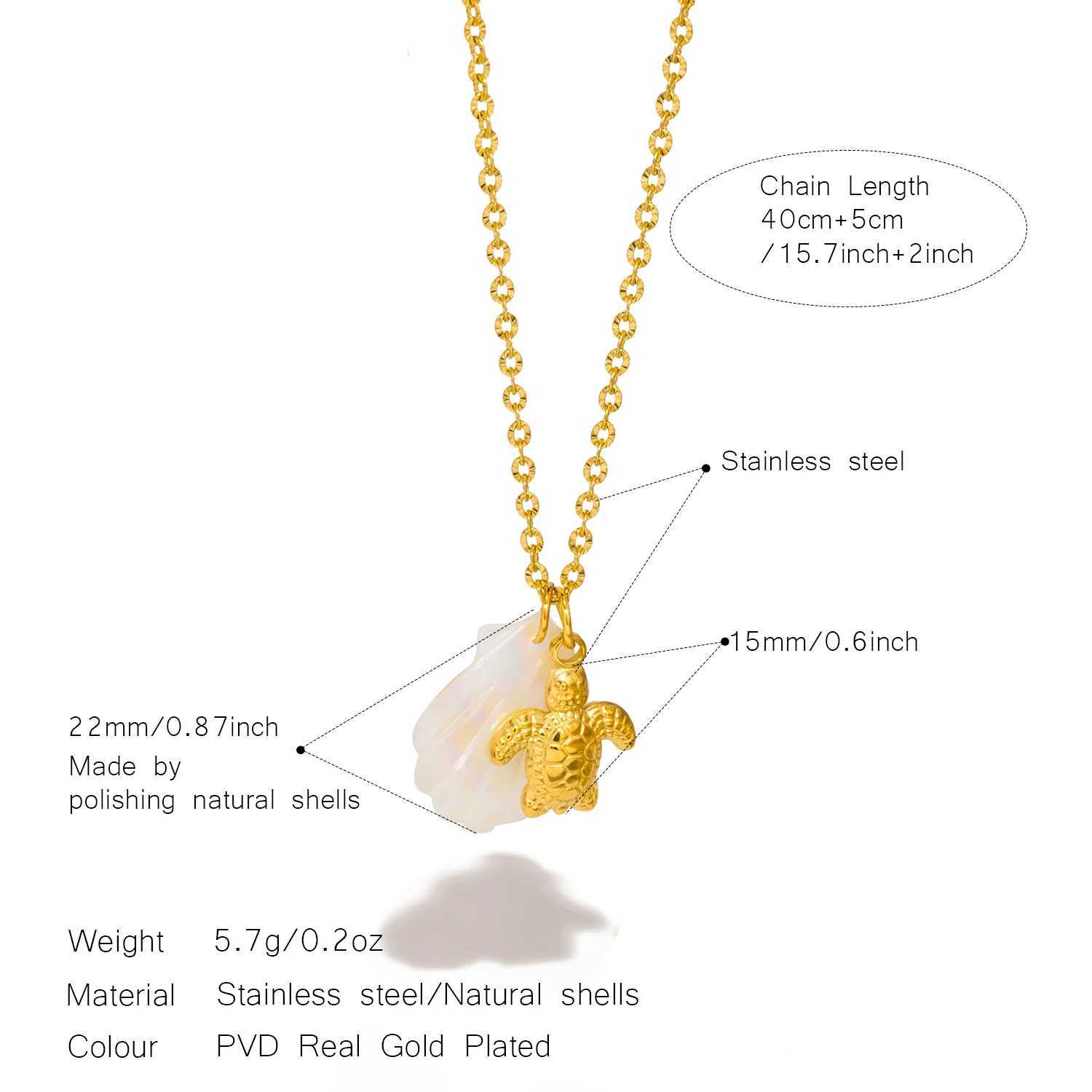 UHBINYCA Shell and Marine Life Pendant Necklace for Ladies Summer Beach Leisure Style Stainless Steel Jewelry Z250614