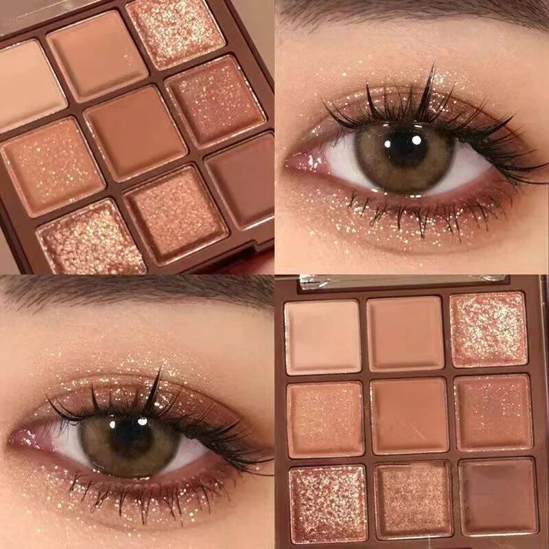 9 Color Sequin Eyeshadow Christmas Halloween Snowflake Shadow Palette Matte Glitter Shiny Eye Pigment Makeup