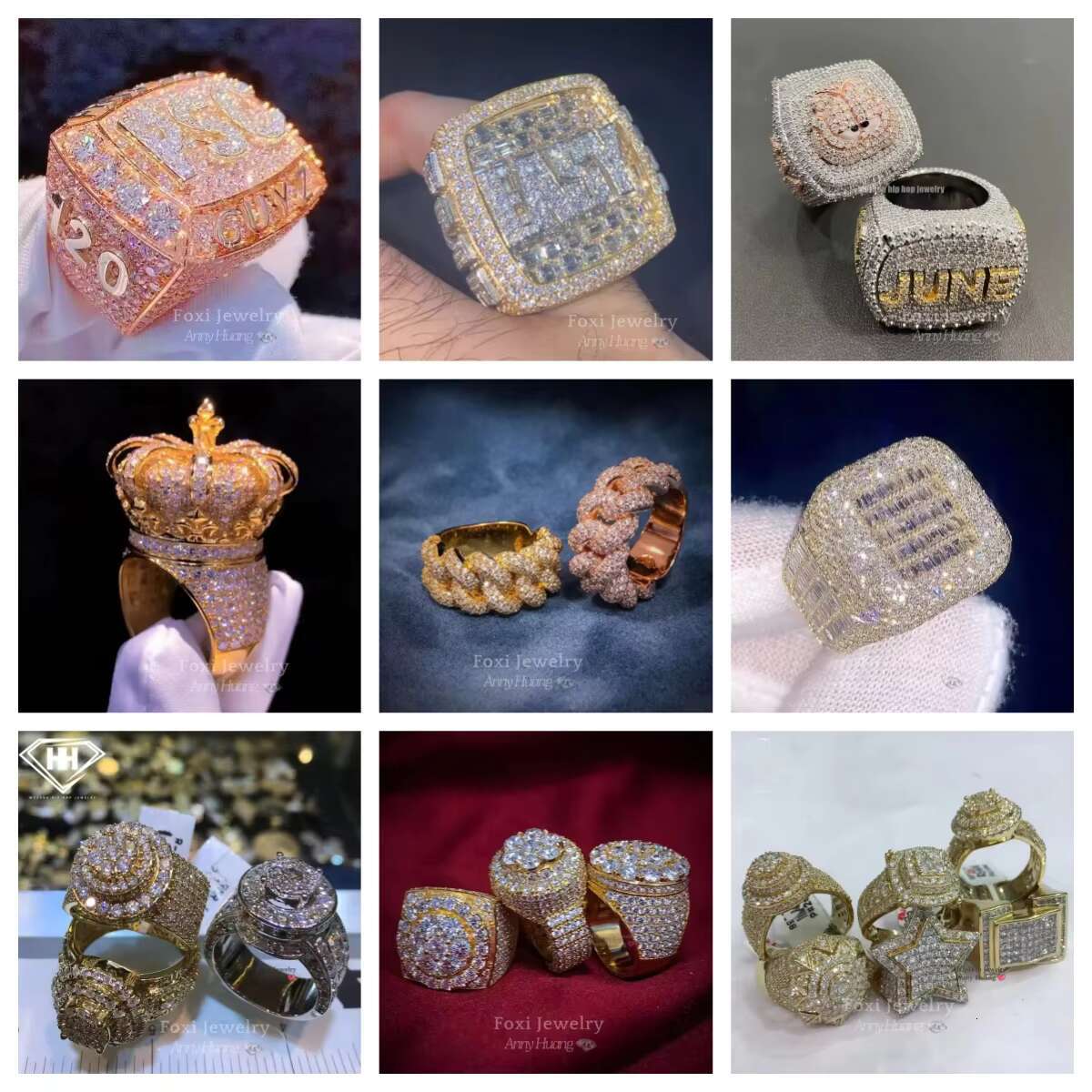 Stylish Handcrafted Moissanite Engagement Rings for Men Unique Initial Monogrammed Bands