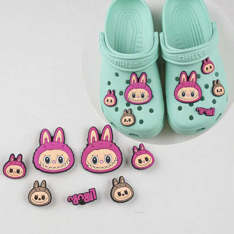 Labubu Crocs Flower PVC Decorations DIY Soft Glue Removable Shoe Buckle Cute Accessories Animation Peripheral Z250614
