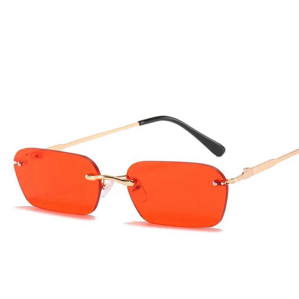 MUSELIFE Rimless Rectangle Sunglasses Women UV400 Driving Sun Glasses Men Clear Color Summer Accessories Square Small Size Z250614