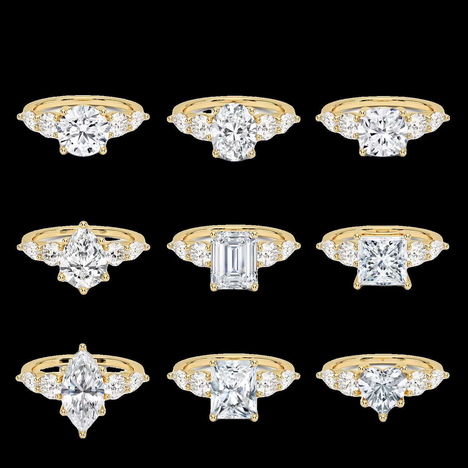 Egg Cut 14K 18K 10K Gold Ring Wedding Diamond Jewelry Rings Women Lab Grown Diamond Jewelry