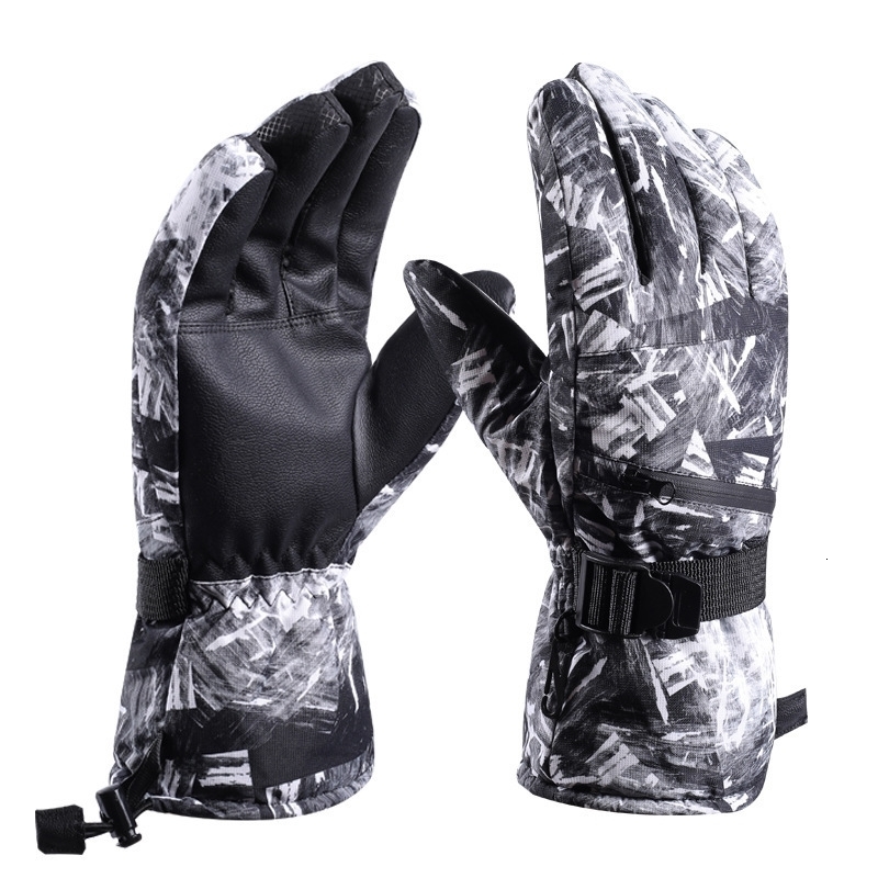 Mens Winter Ski Gloves Warm Cold-Proof Waterproof Fleece-Lined Thickened Snow Play Cycling Gloves Womens Non-Slip Touchscreen Compatible240921