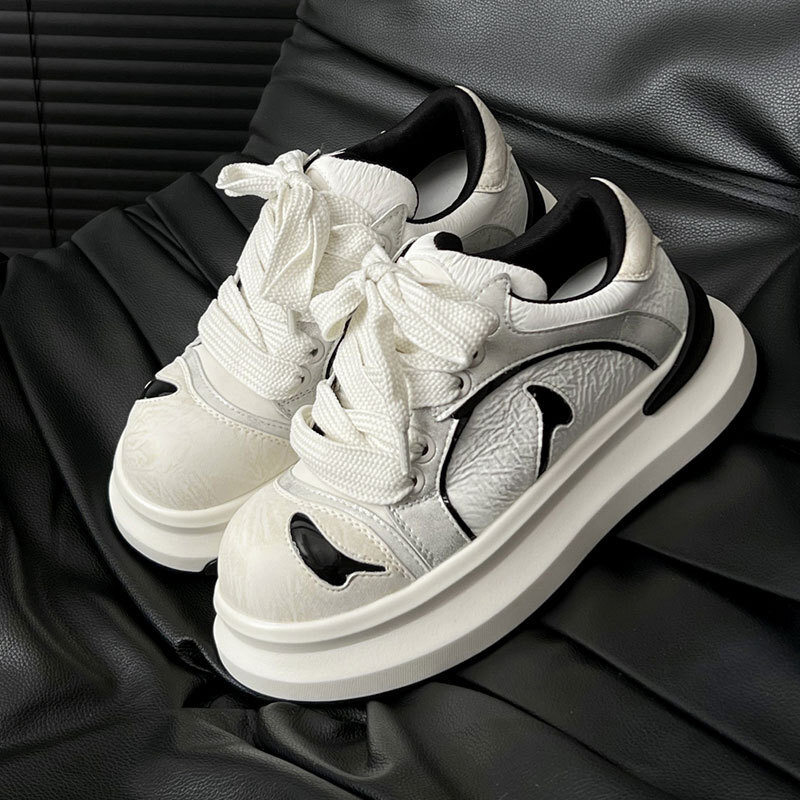 Graffiti Niche Design Sneakers for Women, White Shoes, 2025 Spring/Summer New Color-Block National Trend Casual Designer casual shoes Sports Shoes