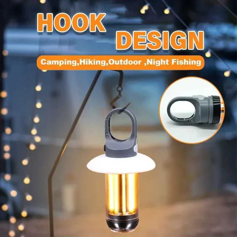 YY17 Portable Camping Lantern-Mini Waterproof LED Hanging Light Dual-Light Source Outdoor Bulb for Emergency Travel Backpacking W250613