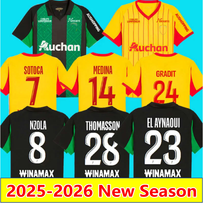 25 26 RC Lens soccer jerseys 2025 2026 Sainte-Barbe special SOTOCA THAUVIN maillot de foot MEDINA GRADIT THOMASSON EDOUARD football Shirt men kids uniforms S-4XL
