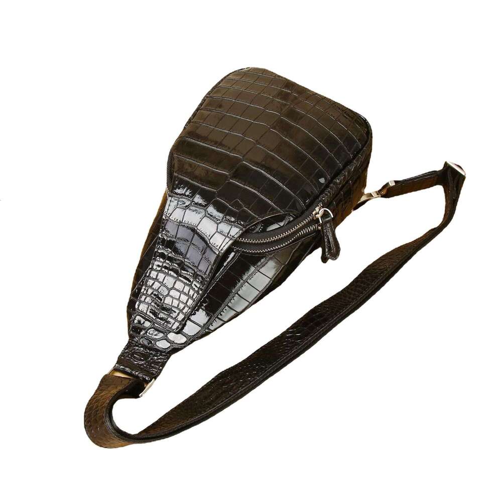 Crocodile Leather New Genuine Pattern Fashion High-end Front Chest Trendy Crossbody Men's Bag Store