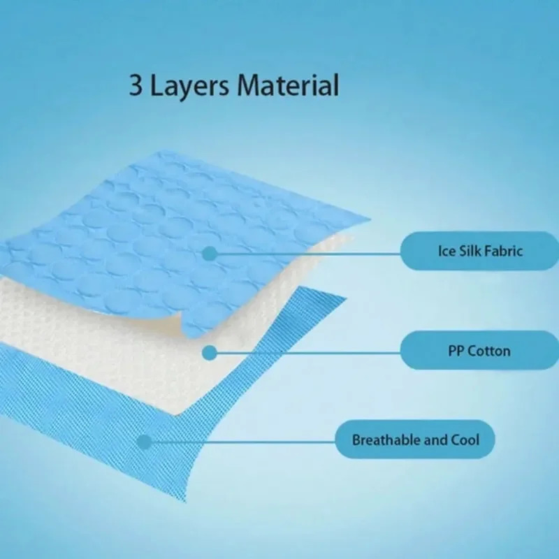 Dog Cooling Pad Ice Silk Fabric Self Cooling Gel Breathable Washable Summer Pet Mat for Dogs Cats Sofa Kennel Bed Comfortable La 250614