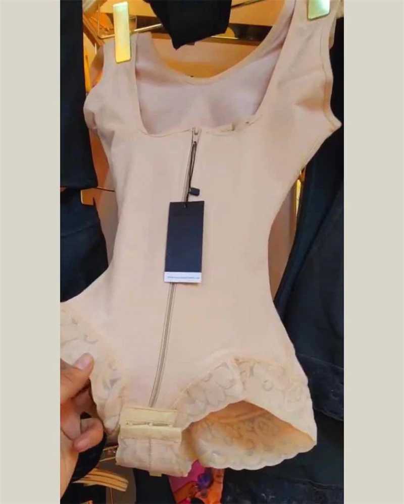 Fajas Colombian Slimming Thong Body Shaper Postpartum Girdles for Women Bbl Post Surgery Shapewear Buckle Zipper Bodysuit XJ250614