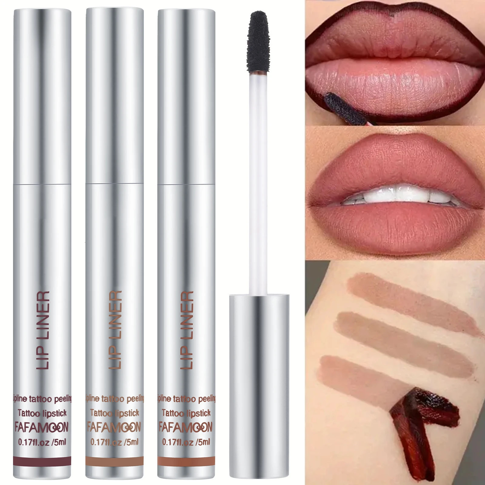 6 Color Waterproof Lip Liner Peel Off Tattoo Lip Gloss Lasting Matte Lip Tint Black Brown Contour Tear-off Makeup Stain Cosmetic 250614